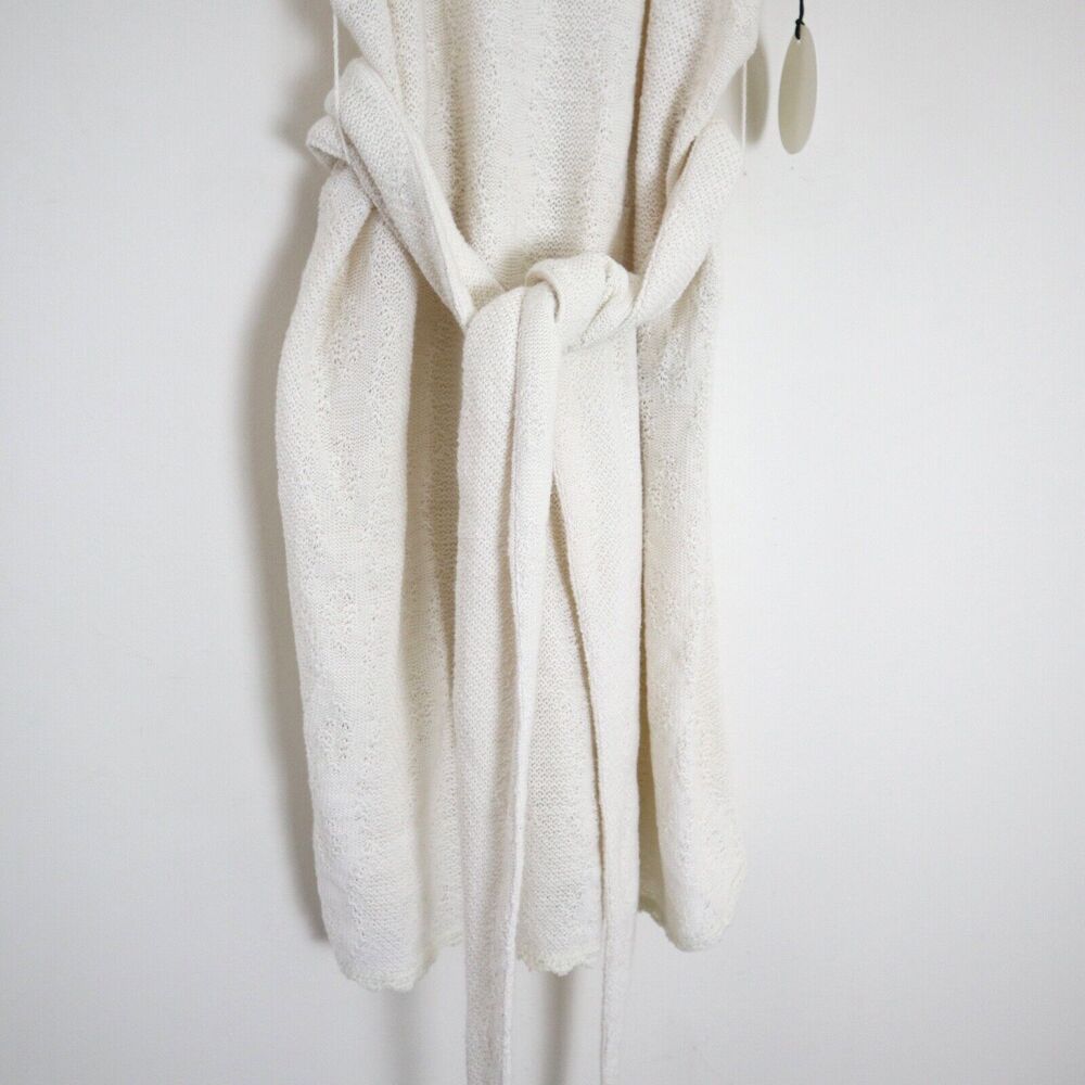 NWT Tularosa Size S 'Meave' Crochet Knit Mini Dress Cream Tie Shoulder Belted - Picture 7 of 12